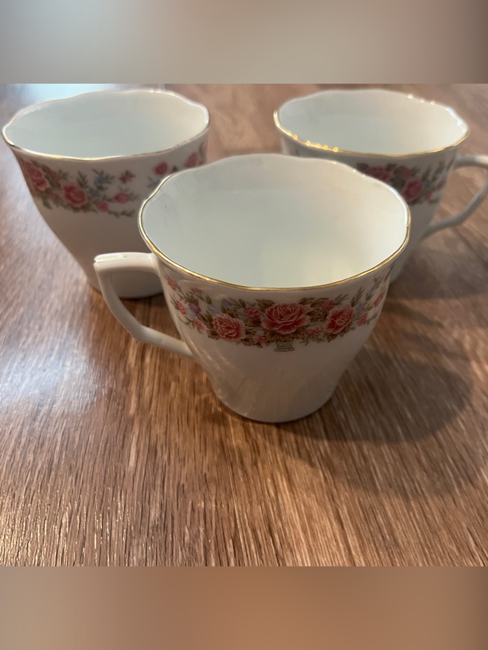 Vintage Remington China Red Sea Classic Pink Rose Porcelain Teacup - Set of 3